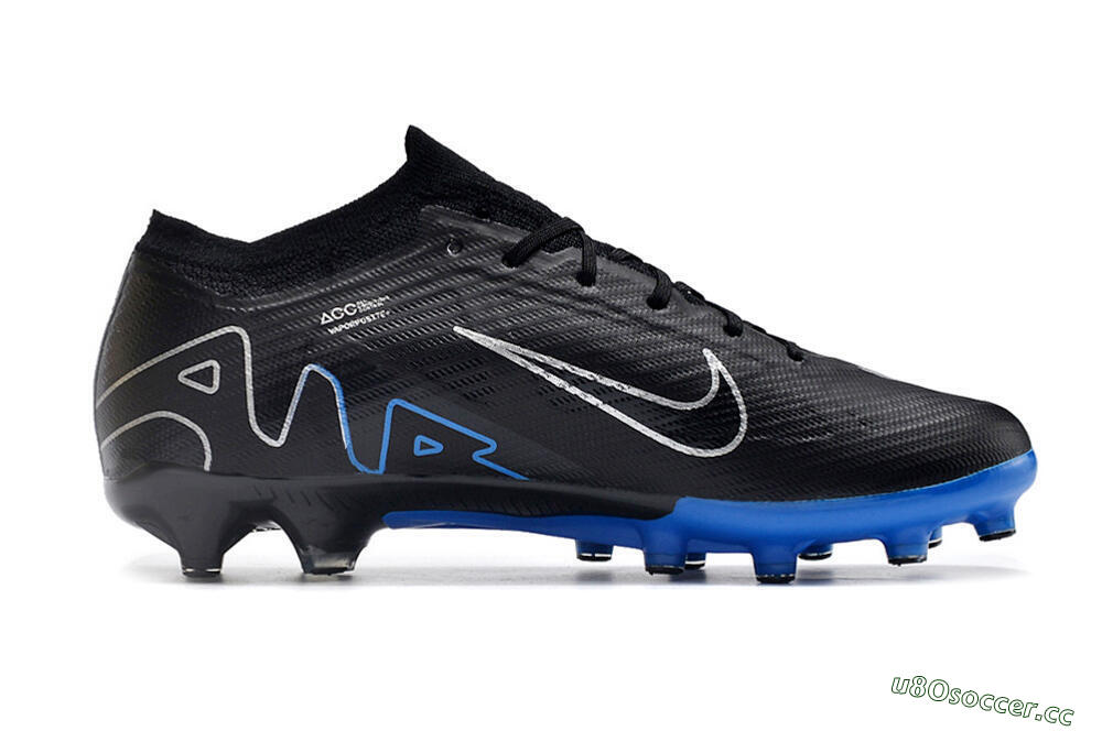 Unisex Nike Air Zoom Mercurial Vapor 15 Elite AG Artificial Grass Low-Tops Football Boots - Black/Blue/White 7