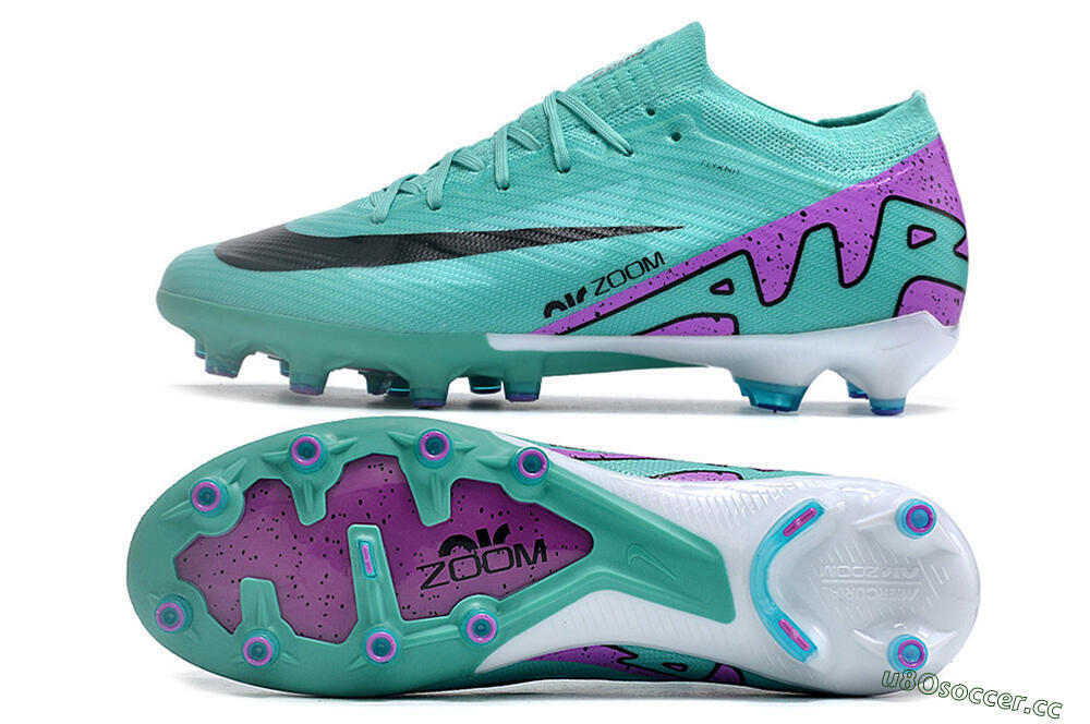 Unisex Nike Air Zoom Mercurial Vapor 15 Elite AG Artificial Grass Low-Tops Football Boots - Jade/Purple/Black 1