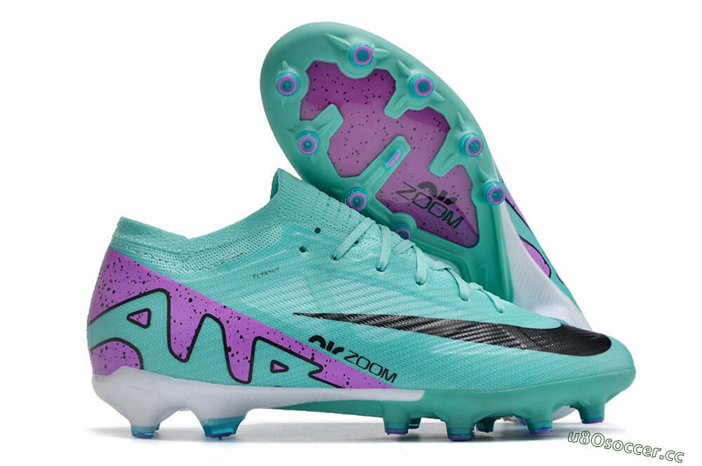 Unisex Nike Air Zoom Mercurial Vapor 15 Elite AG Artificial Grass Low-Tops Football Boots - Jade/Purple/Black 2