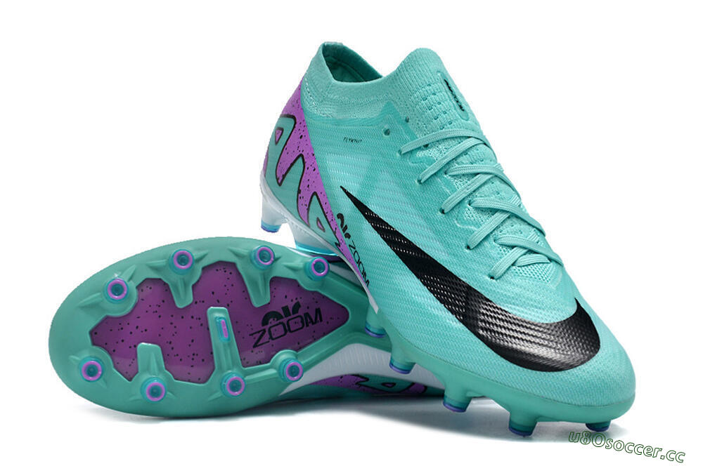 Unisex Nike Air Zoom Mercurial Vapor 15 Elite AG Artificial Grass Low-Tops Football Boots - Jade/Purple/Black 3