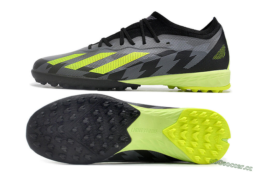 Unisex Adidas X Speedportal.1 TF Artificial Turf Low-Tops Football Shoes - Black/Grey/Yellow 1