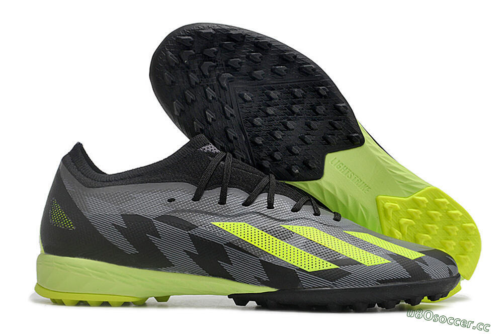 Unisex Adidas X Speedportal.1 TF Artificial Turf Low-Tops Football Shoes - Black/Grey/Yellow 2