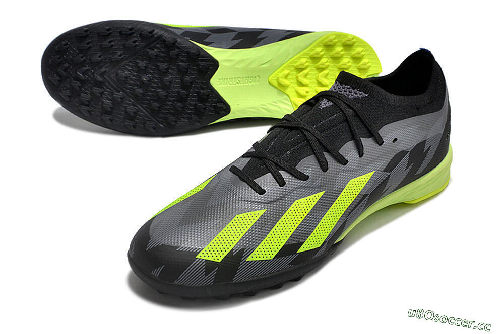 Unisex Adidas X Speedportal.1 TF Artificial Turf Low-Tops Football Shoes - Black/Grey/Yellow 3
