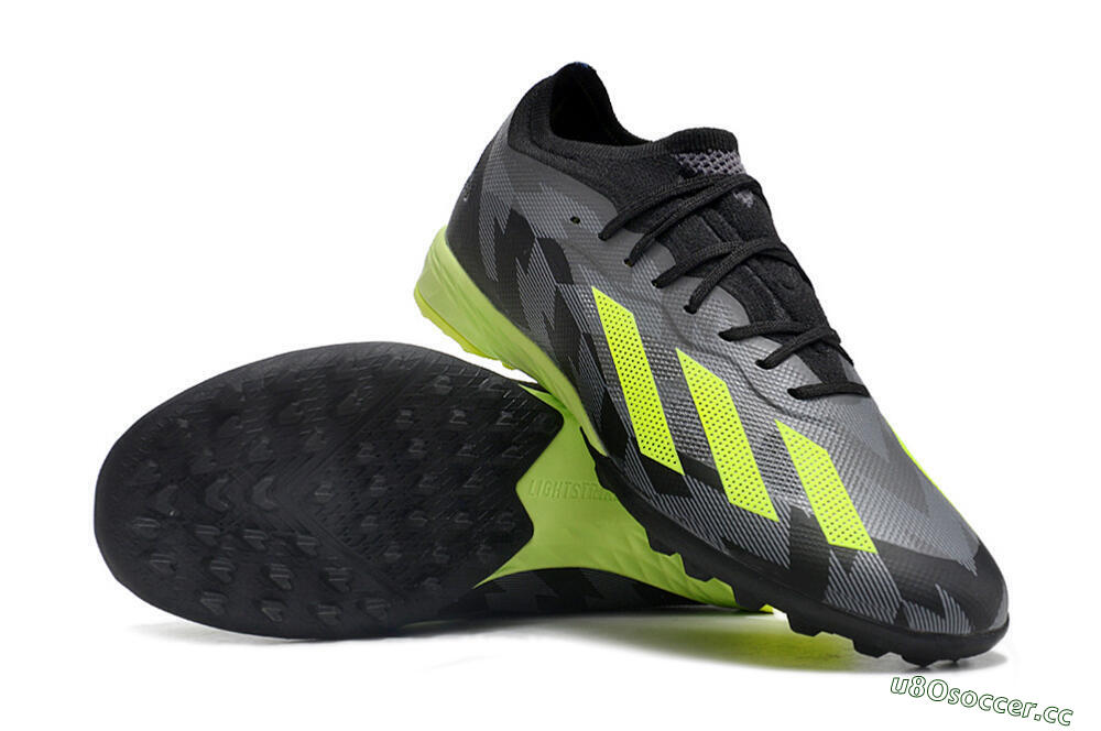 Unisex Adidas X Speedportal.1 TF Artificial Turf Low-Tops Football Shoes - Black/Grey/Yellow 4