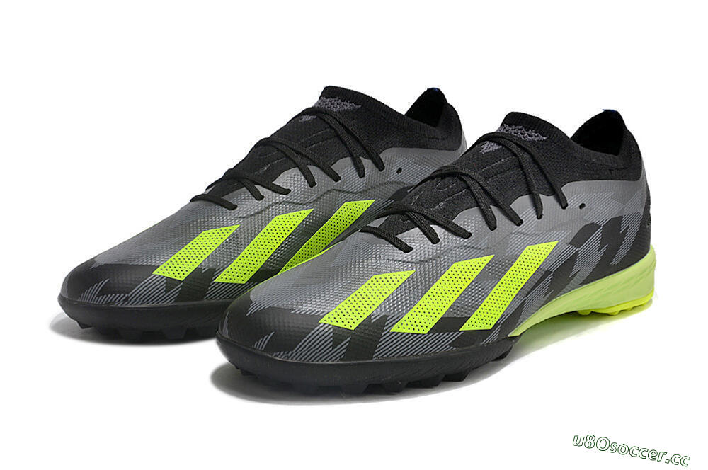 Unisex Adidas X Speedportal.1 TF Artificial Turf Low-Tops Football Shoes - Black/Grey/Yellow 5