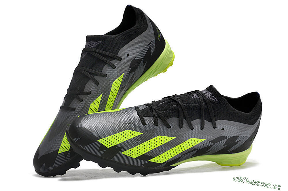 Unisex Adidas X Speedportal.1 TF Artificial Turf Low-Tops Football Shoes - Black/Grey/Yellow 6