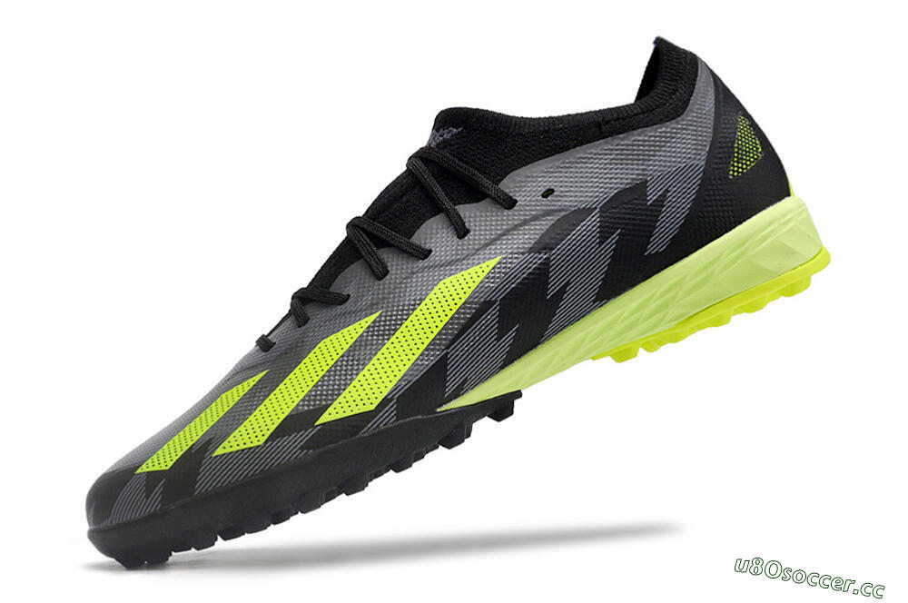 Unisex Adidas X Speedportal.1 TF Artificial Turf Low-Tops Football Shoes - Black/Grey/Yellow 8