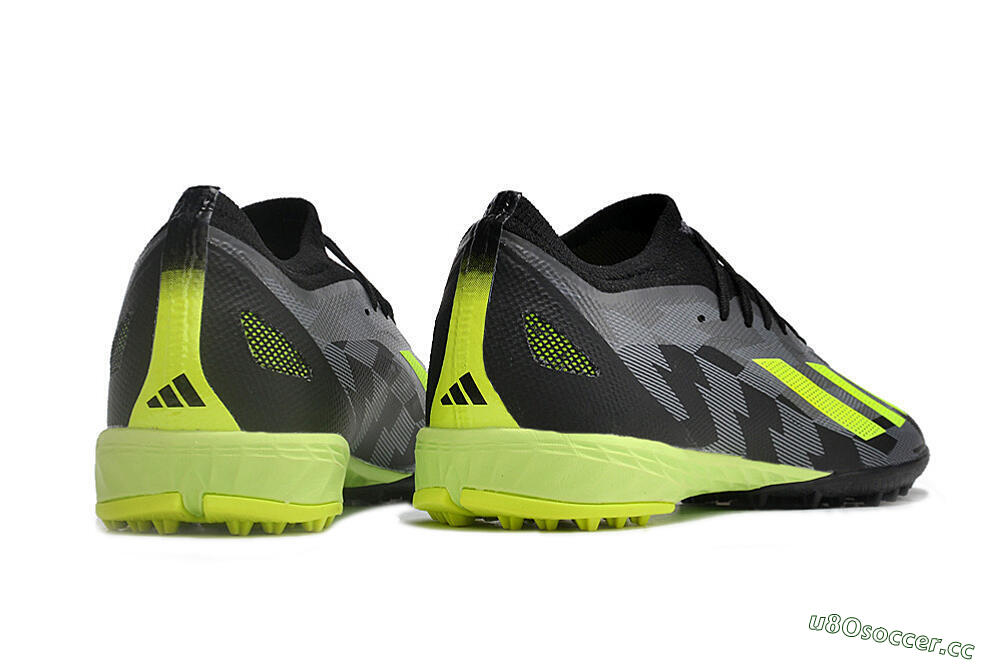 Unisex Adidas X Speedportal.1 TF Artificial Turf Low-Tops Football Shoes - Black/Grey/Yellow 9