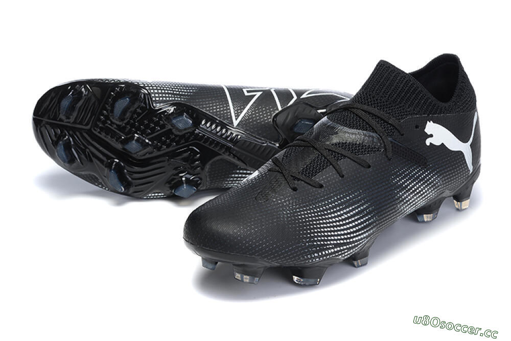 Men's Puma Future Ultimate FG Firm Ground Low-Tops Football Boots - Black/White/Blue 3