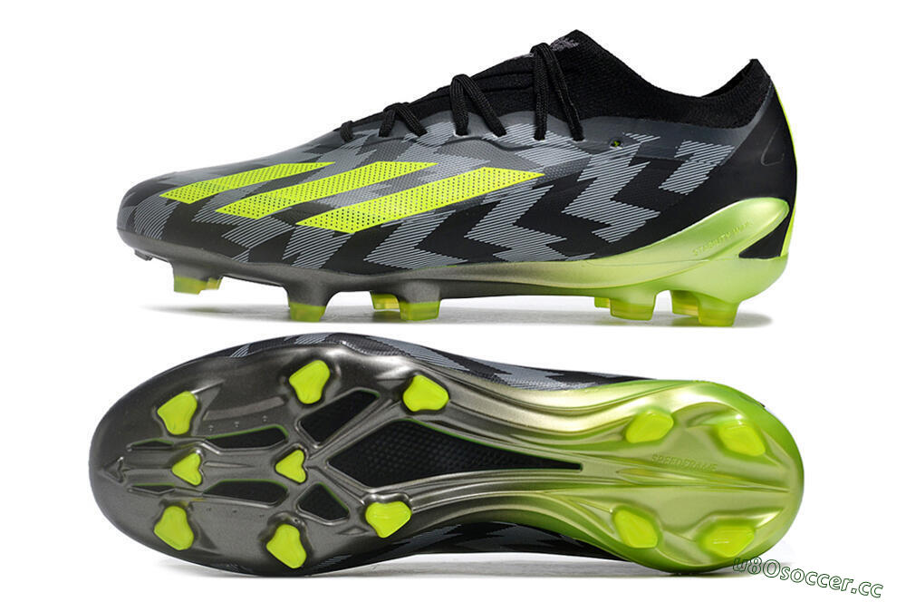 Men's Adidas X Crazyfast.1 FG Firm Ground Low-Tops Football Boots - Black/White/Yellow 1