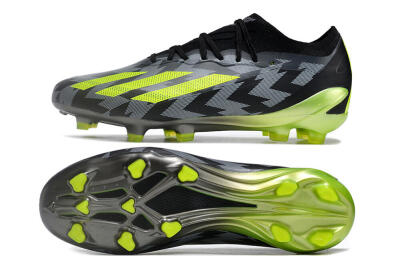 Men's Adidas X Crazyfast.1 FG Firm Ground Low-Tops Football Boots - Black/White/Yellow