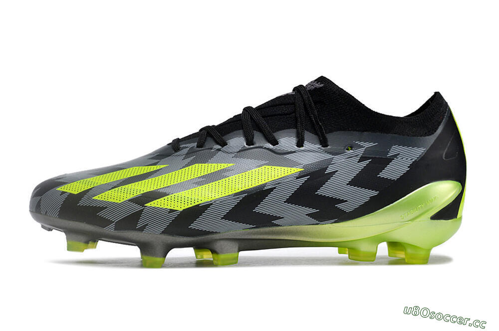 Men's Adidas X Crazyfast.1 FG Firm Ground Low-Tops Football Boots - Black/White/Yellow 0