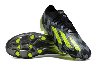 Men's Adidas X Crazyfast.1 FG Firm Ground Low-Tops Football Boots - Black/White/Yellow