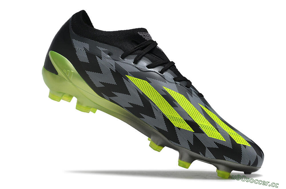 Men's Adidas X Crazyfast.1 FG Firm Ground Low-Tops Football Boots - Black/White/Yellow 4