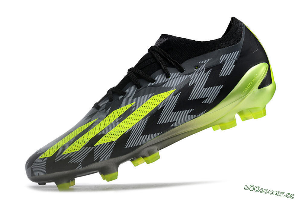 Men's Adidas X Crazyfast.1 FG Firm Ground Low-Tops Football Boots - Black/White/Yellow 5