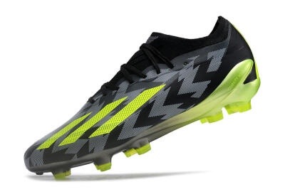 Men's Adidas X Crazyfast.1 FG Firm Ground Low-Tops Football Boots - Black/White/Yellow