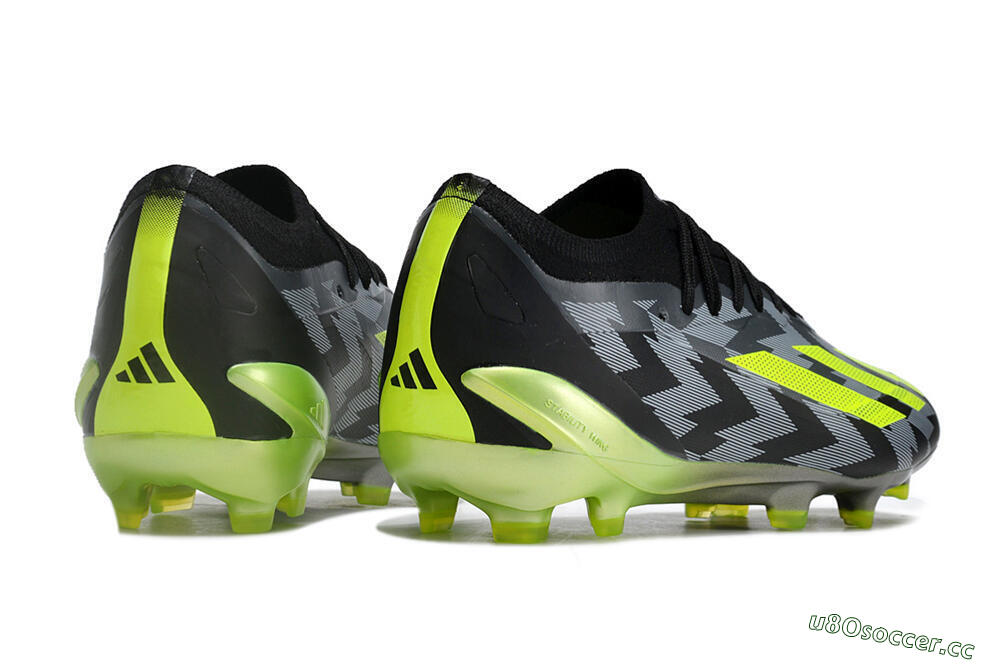 Men's Adidas X Crazyfast.1 FG Firm Ground Low-Tops Football Boots - Black/White/Yellow 6