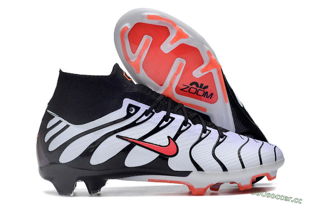 Men's Nike Air Zoom Mercurial Superfly 9 Elite FG Firm Ground High-Tops Football Boots - White/Black/Red 2