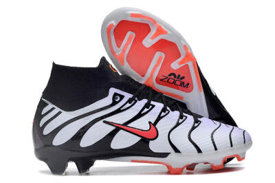 Men's Nike Air Zoom Mercurial Superfly 9 Elite FG Firm Ground High-Tops Football Boots - White/Black/Red