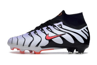 Men's Nike Air Zoom Mercurial Superfly 9 Elite FG Firm Ground High-Tops Football Boots - White/Black/Red