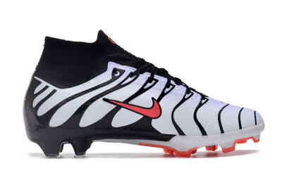 Men's Nike Air Zoom Mercurial Superfly 9 Elite FG Firm Ground High-Tops Football Boots - White/Black/Red