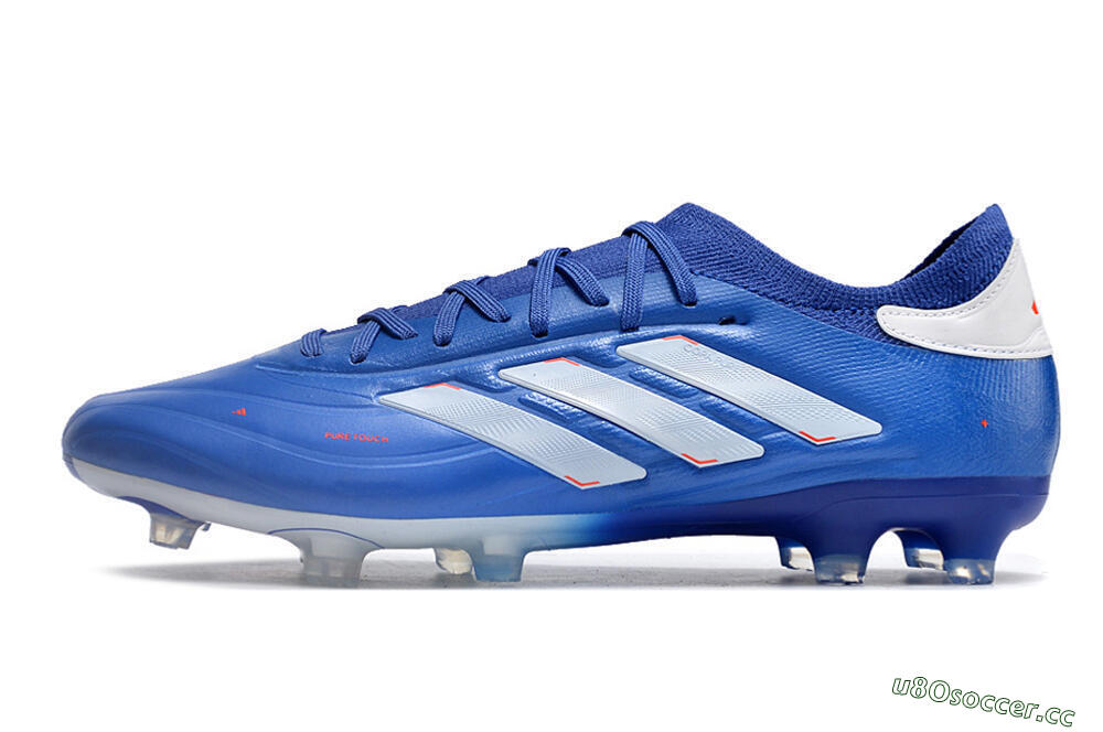 Men's Adidas Copa Pure 2 FG Firm Ground Low-Tops Football Boots - Blue/White 0