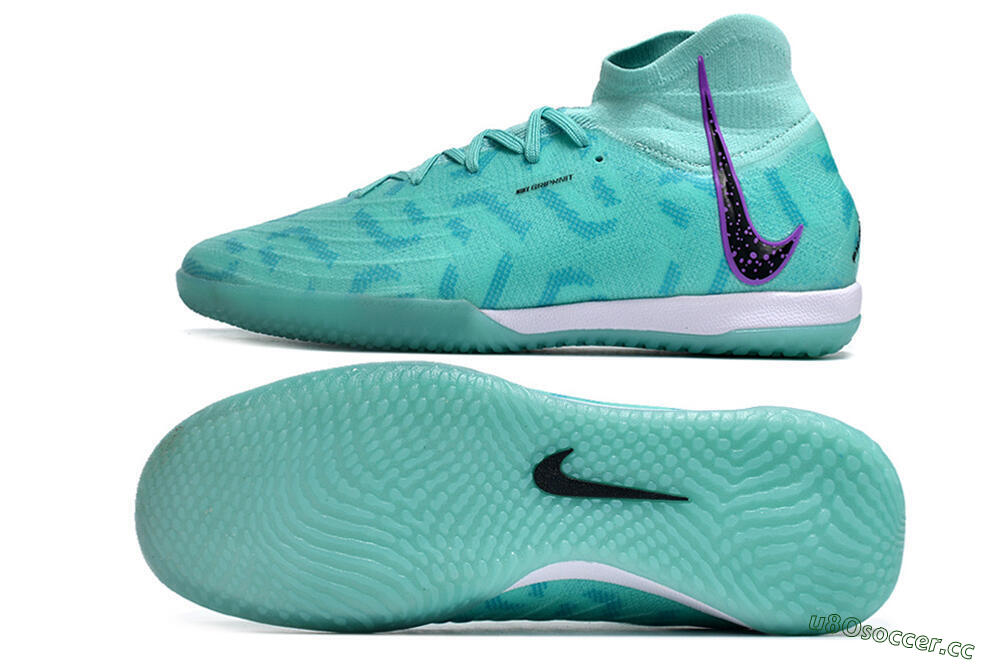 Men's Nike Phantom Luna Elite NU IC Indoor & Futsal High-Tops Football Shoes - Jade/Purple/Black 1