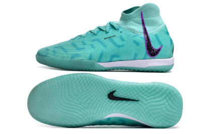 Men's Nike Phantom Luna Elite NU IC Indoor & Futsal High-Tops Football Shoes - Jade/Purple/Black
