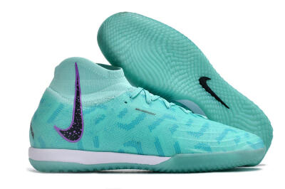 Men's Nike Phantom Luna Elite NU IC Indoor & Futsal High-Tops Football Shoes - Jade/Purple/Black