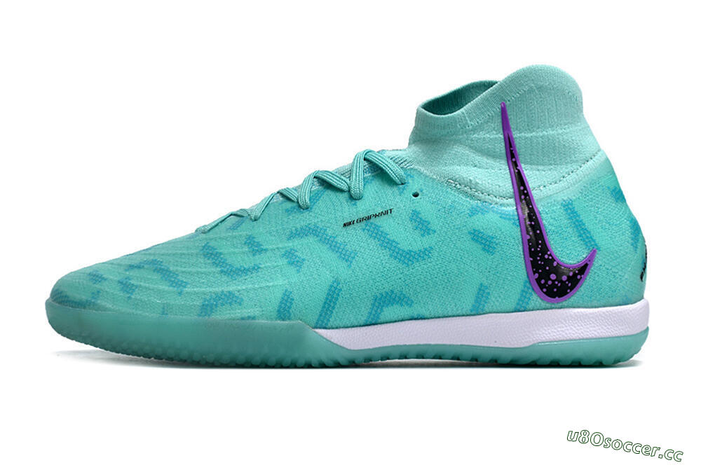 Men's Nike Phantom Luna Elite NU IC Indoor & Futsal High-Tops Football Shoes - Jade/Purple/Black 0