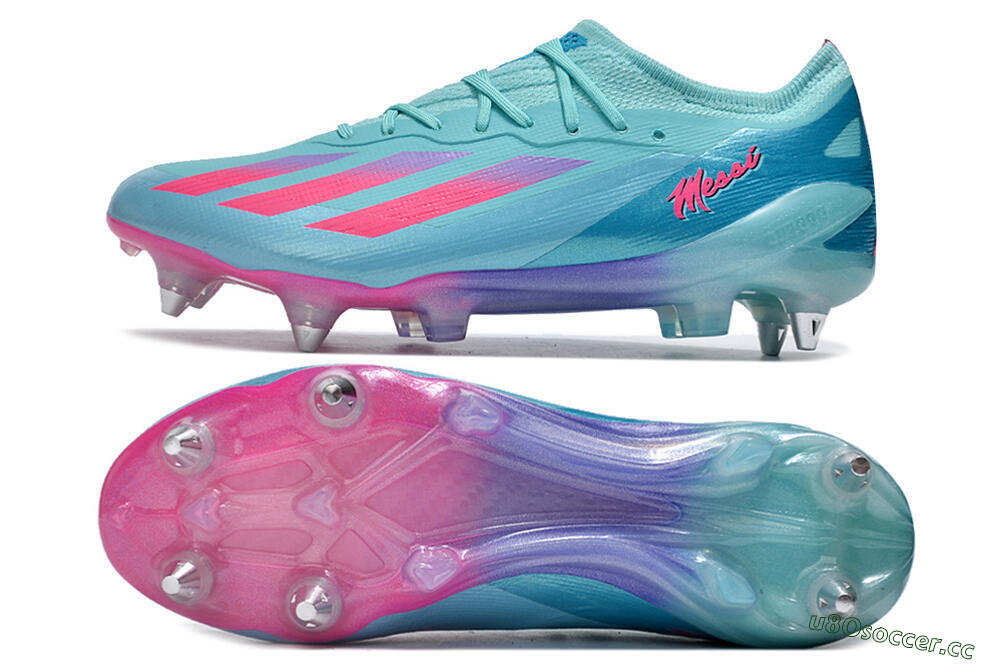 Men's Adidas X Crazyfast.1 SG Soft Ground Low-Tops Football Boots - Jade/Pink/Purple 1