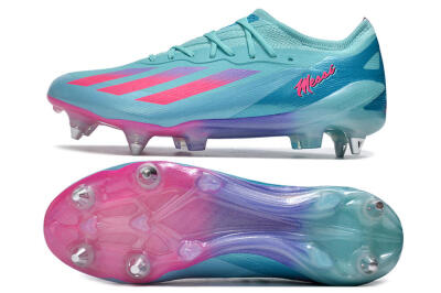 Men's Adidas X Crazyfast.1 SG Soft Ground Low-Tops Football Boots - Jade/Pink/Purple