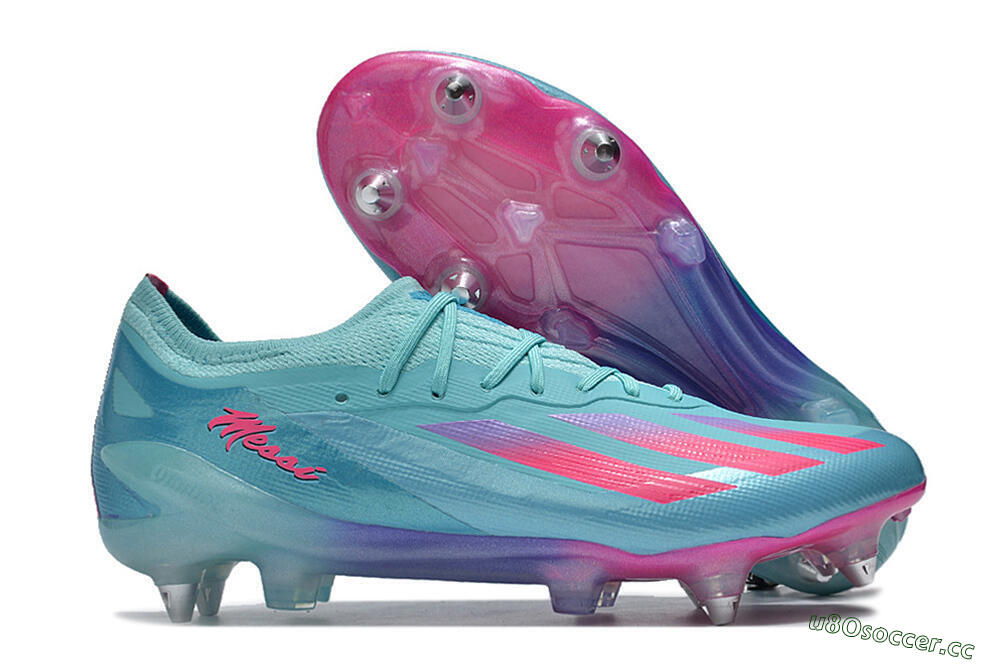 Men's Adidas X Crazyfast.1 SG Soft Ground Low-Tops Football Boots - Jade/Pink/Purple 2