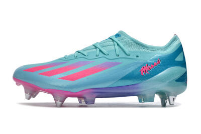 Men's Adidas X Crazyfast.1 SG Soft Ground Low-Tops Football Boots - Jade/Pink/Purple