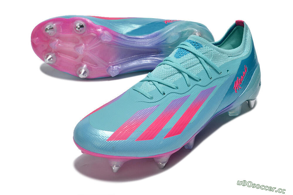 Men's Adidas X Crazyfast.1 SG Soft Ground Low-Tops Football Boots - Jade/Pink/Purple 3