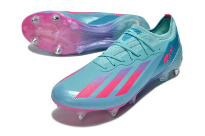 Men's Adidas X Crazyfast.1 SG Soft Ground Low-Tops Football Boots - Jade/Pink/Purple