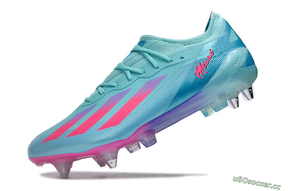 Men's Adidas X Crazyfast.1 SG Soft Ground Low-Tops Football Boots - Jade/Pink/Purple 5
