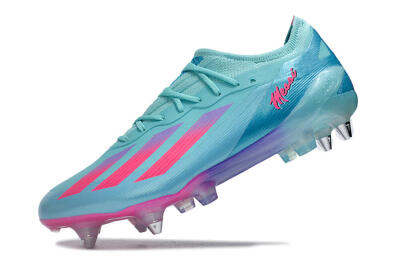 Men's Adidas X Crazyfast.1 SG Soft Ground Low-Tops Football Boots - Jade/Pink/Purple