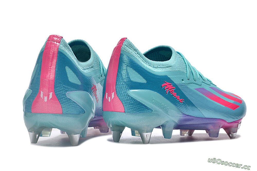 Men's Adidas X Crazyfast.1 SG Soft Ground Low-Tops Football Boots - Jade/Pink/Purple 6
