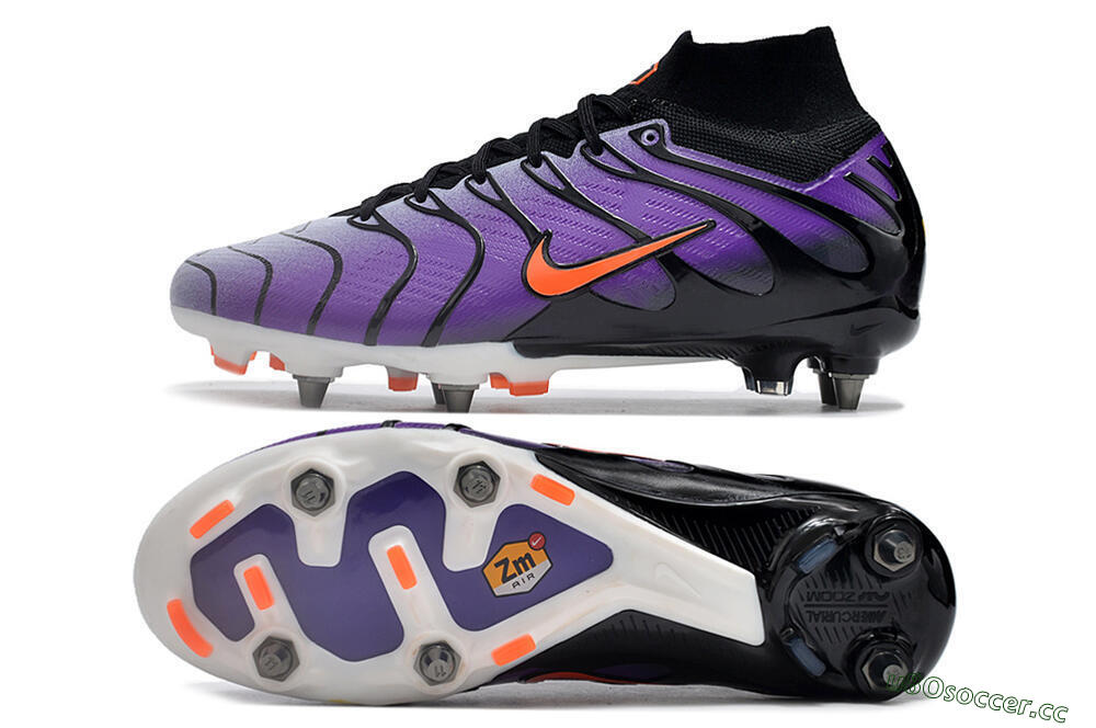 Men's Nike Air Zoom Mercurial Superfly 9 Elite SG Soft Ground High-Tops Football Boots - Purple/Black/Orange 1