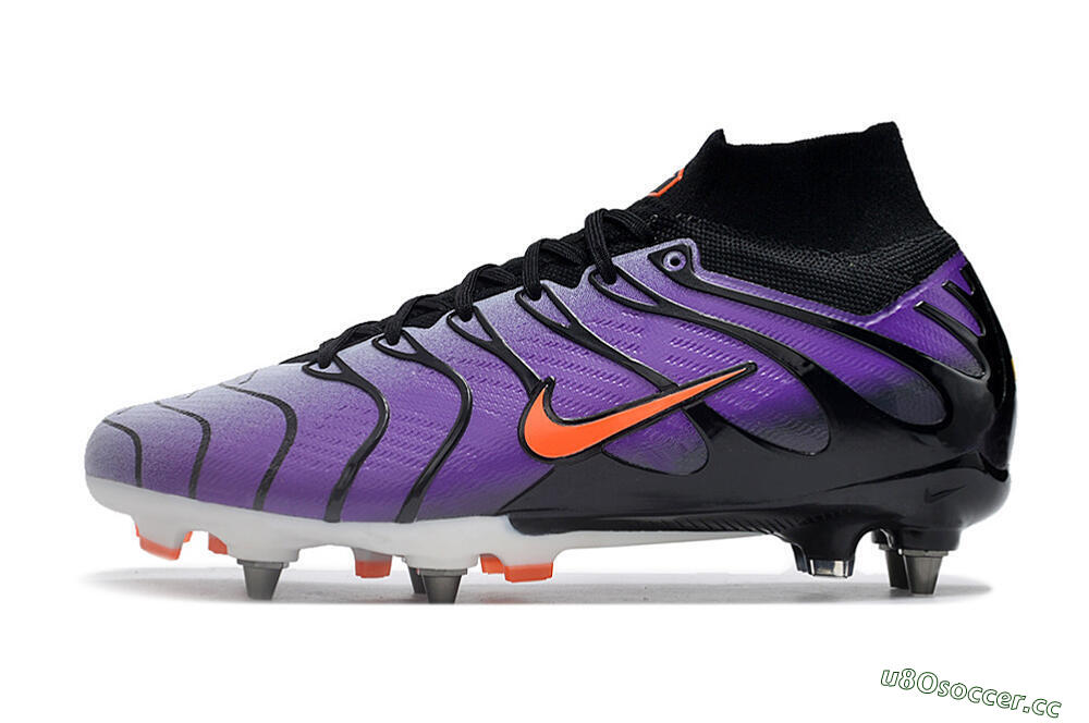 Men's Nike Air Zoom Mercurial Superfly 9 Elite SG Soft Ground High-Tops Football Boots - Purple/Black/Orange 0