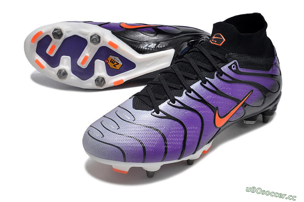 Men's Nike Air Zoom Mercurial Superfly 9 Elite SG Soft Ground High-Tops Football Boots - Purple/Black/Orange 3