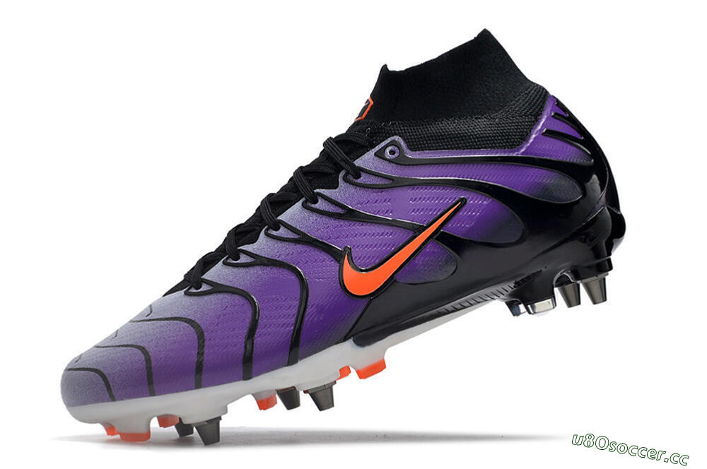 Men's Nike Air Zoom Mercurial Superfly 9 Elite SG Soft Ground High-Tops Football Boots - Purple/Black/Orange 5