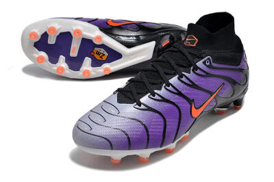 Men's Nike Air Zoom Mercurial Superfly 9 Elite AG Artificial Grass High-Tops Football Boots - Purple/Black/Orange