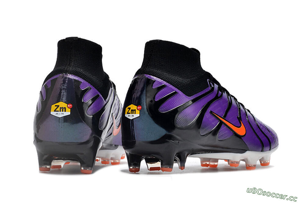 Men's Nike Air Zoom Mercurial Superfly 9 Elite AG Artificial Grass High-Tops Football Boots - Purple/Black/Orange 6