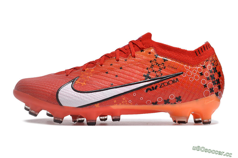 Men's Nike Air Zoom Mercurial Vapor 15 Elite AG Artificial Grass Low-Tops Football Boots - Red/White/Black 0