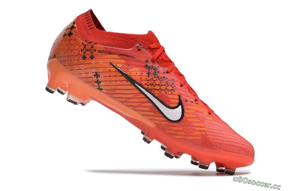 Men's Nike Air Zoom Mercurial Vapor 15 Elite AG Artificial Grass Low-Tops Football Boots - Red/White/Black 4