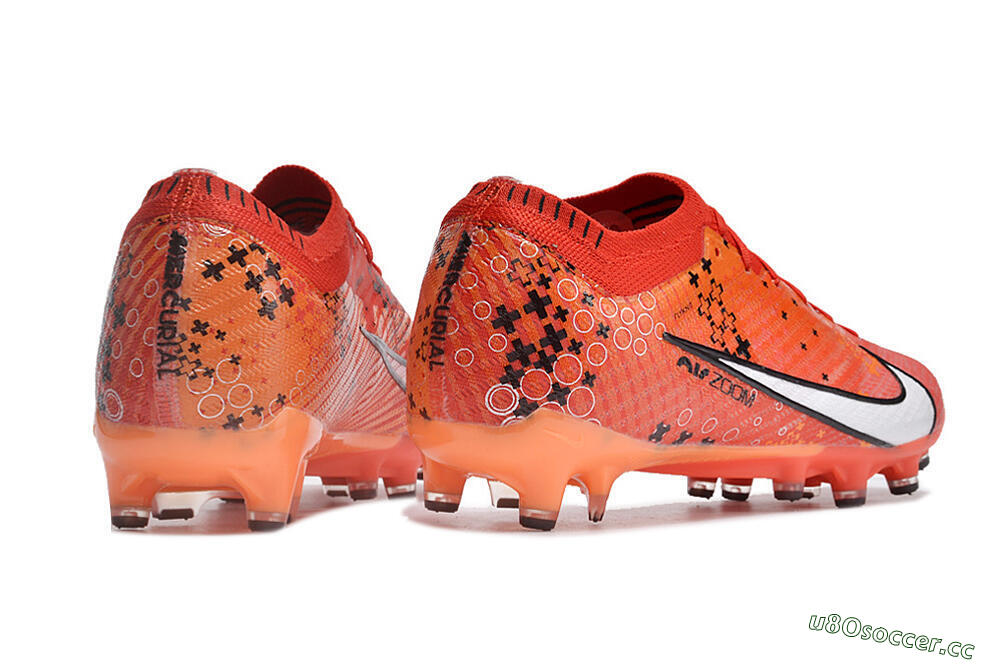 Men's Nike Air Zoom Mercurial Vapor 15 Elite AG Artificial Grass Low-Tops Football Boots - Red/White/Black 6