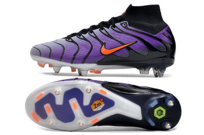 Men's Nike Air Zoom Mercurial Superfly 9 Elite SG Soft Ground High-Tops Football Boots - Purple/Black/Orange
