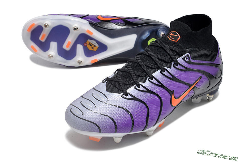 Men's Nike Air Zoom Mercurial Superfly 9 Elite SG Soft Ground High-Tops Football Boots - Purple/Black/Orange 3
